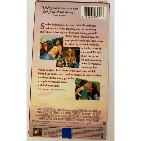 VHS Tape "Hope Floats" Sandra Bullock Harry Connick Jr Gena Rowlands 1998 PG13 - Picture 2 of 2